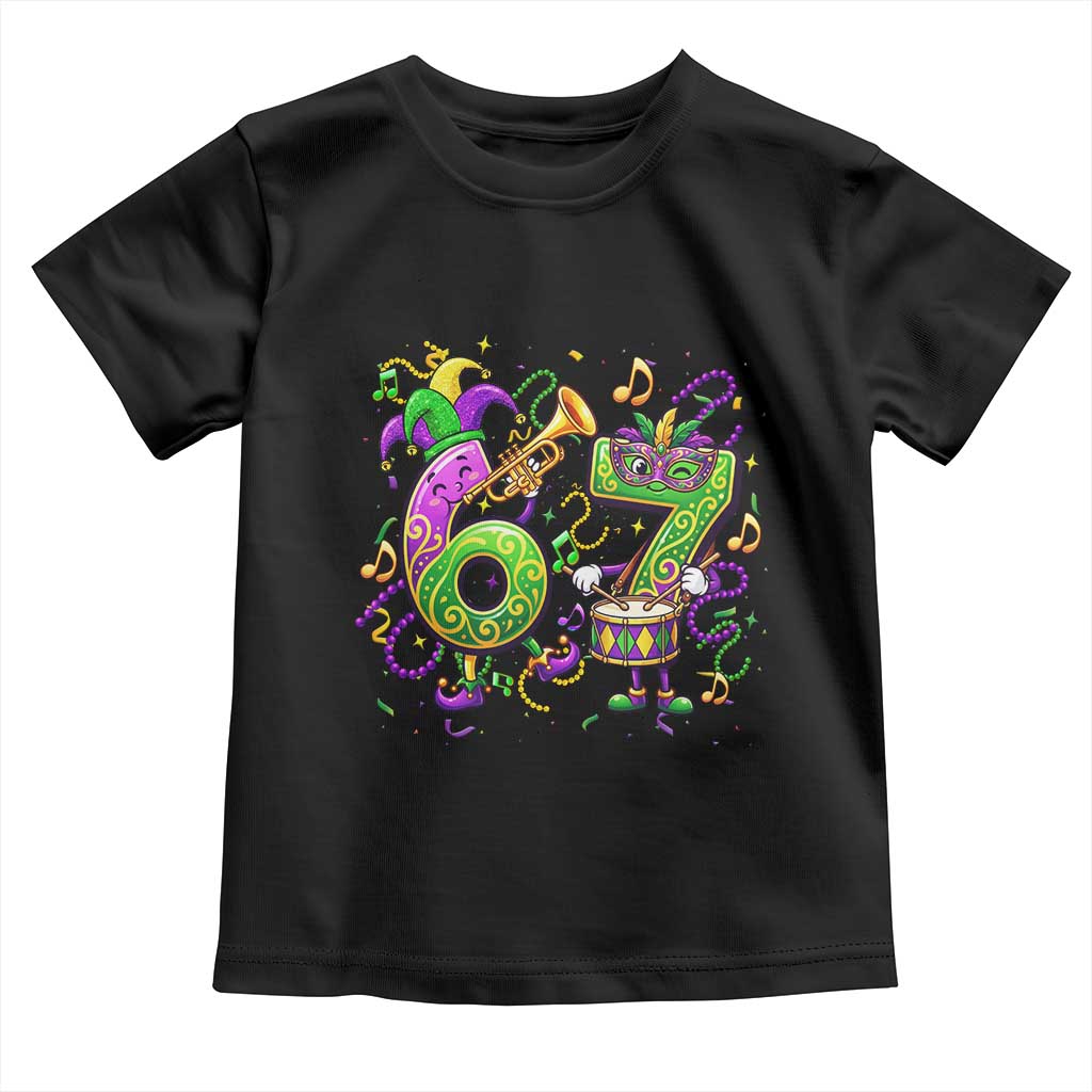 67 Mardi Gras Meme Toddler T Shirt Funny Six Seven Carnival Party TS14 Black Print Your Wear