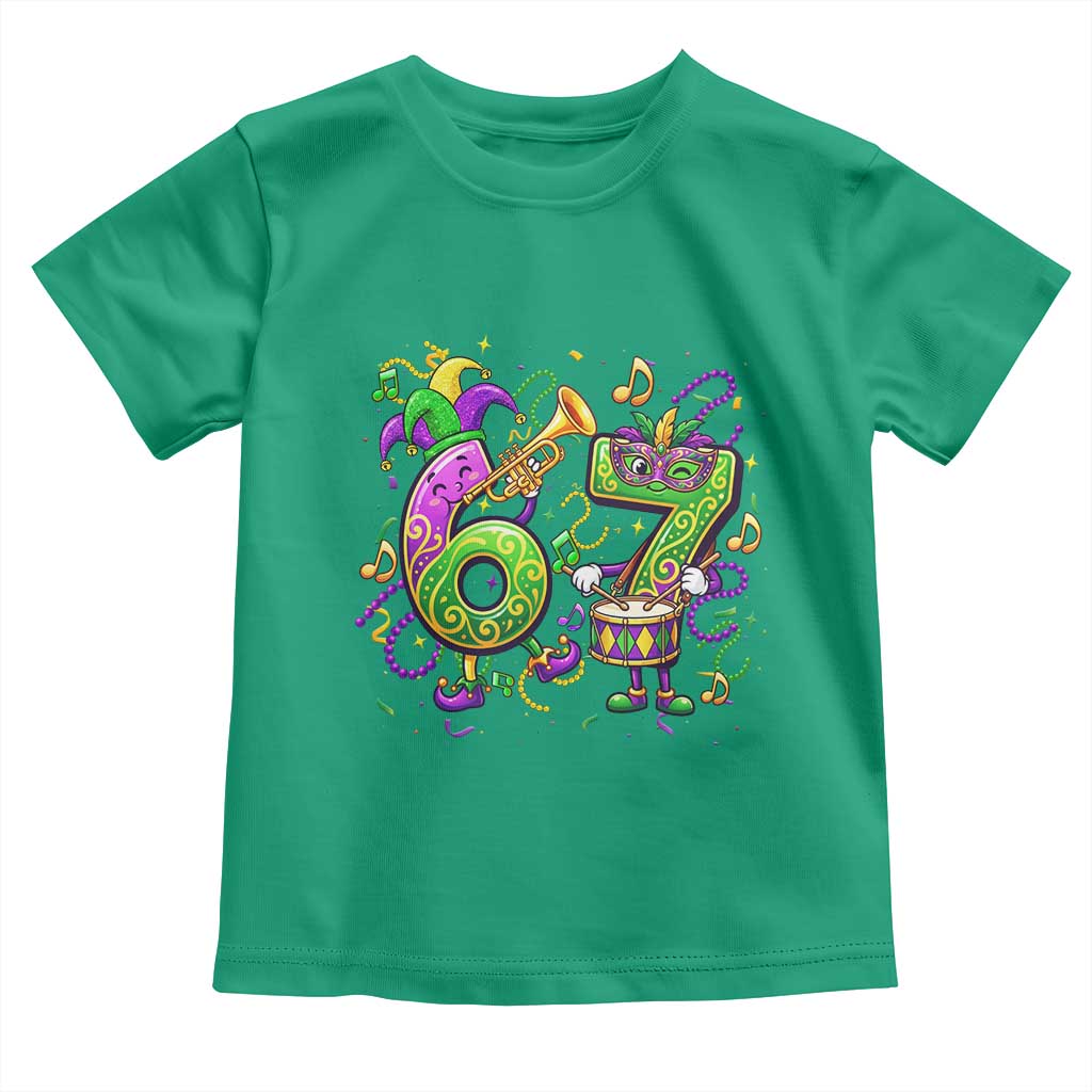 67 Mardi Gras Meme Toddler T Shirt Funny Six Seven Carnival Party TS14 Irish Green Print Your Wear