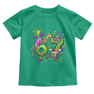 67 Mardi Gras Meme Toddler T Shirt Funny Six Seven Carnival Party TS14 Irish Green Print Your Wear