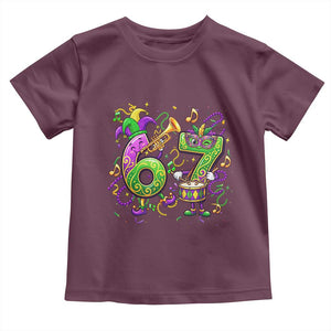 67 Mardi Gras Meme Toddler T Shirt Funny Six Seven Carnival Party TS14 Maroon Print Your Wear