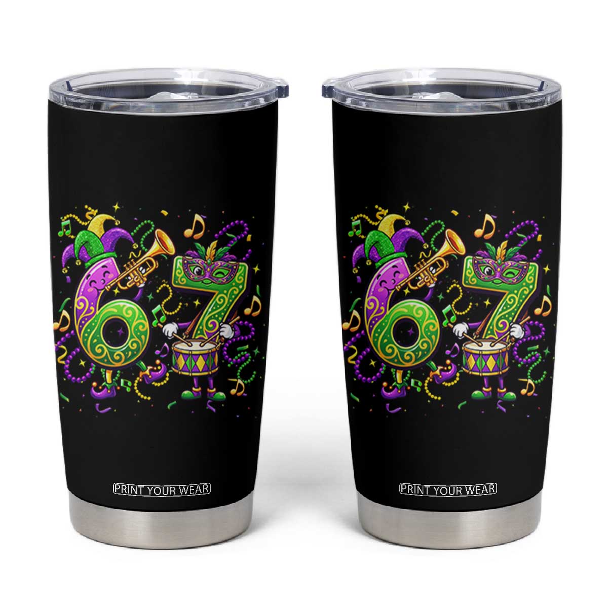 67 Mardi Gras Meme Tumbler Cup Funny Six Seven Carnival Party TS14 Black Print Your Wear