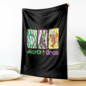 Funny Mardi Gras Animal Throw Blanket Alligator Crawfish Goose New Orleans Louisiana TS14 Print Your Wear