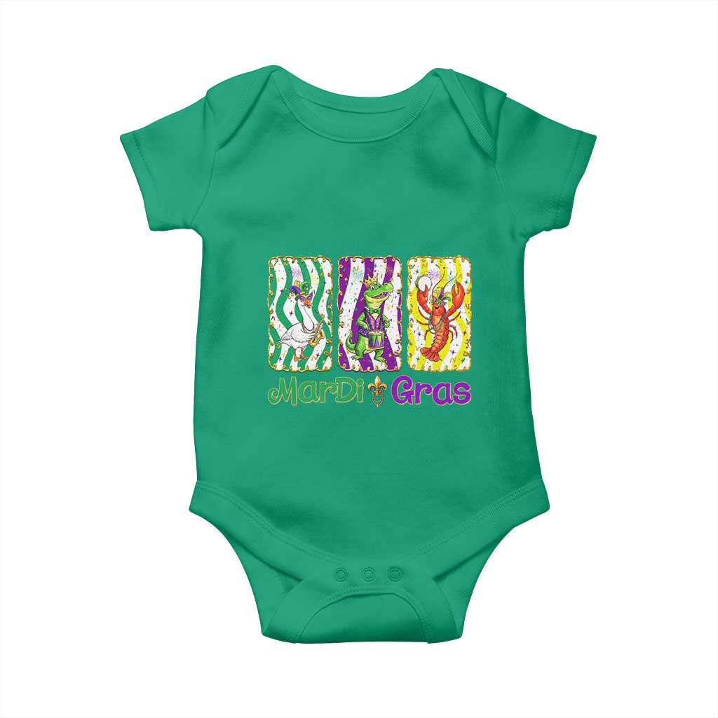 Funny Mardi Gras Animal Baby Onesie Alligator Crawfish Goose New Orleans Louisiana TS14 Irish Green Print Your Wear
