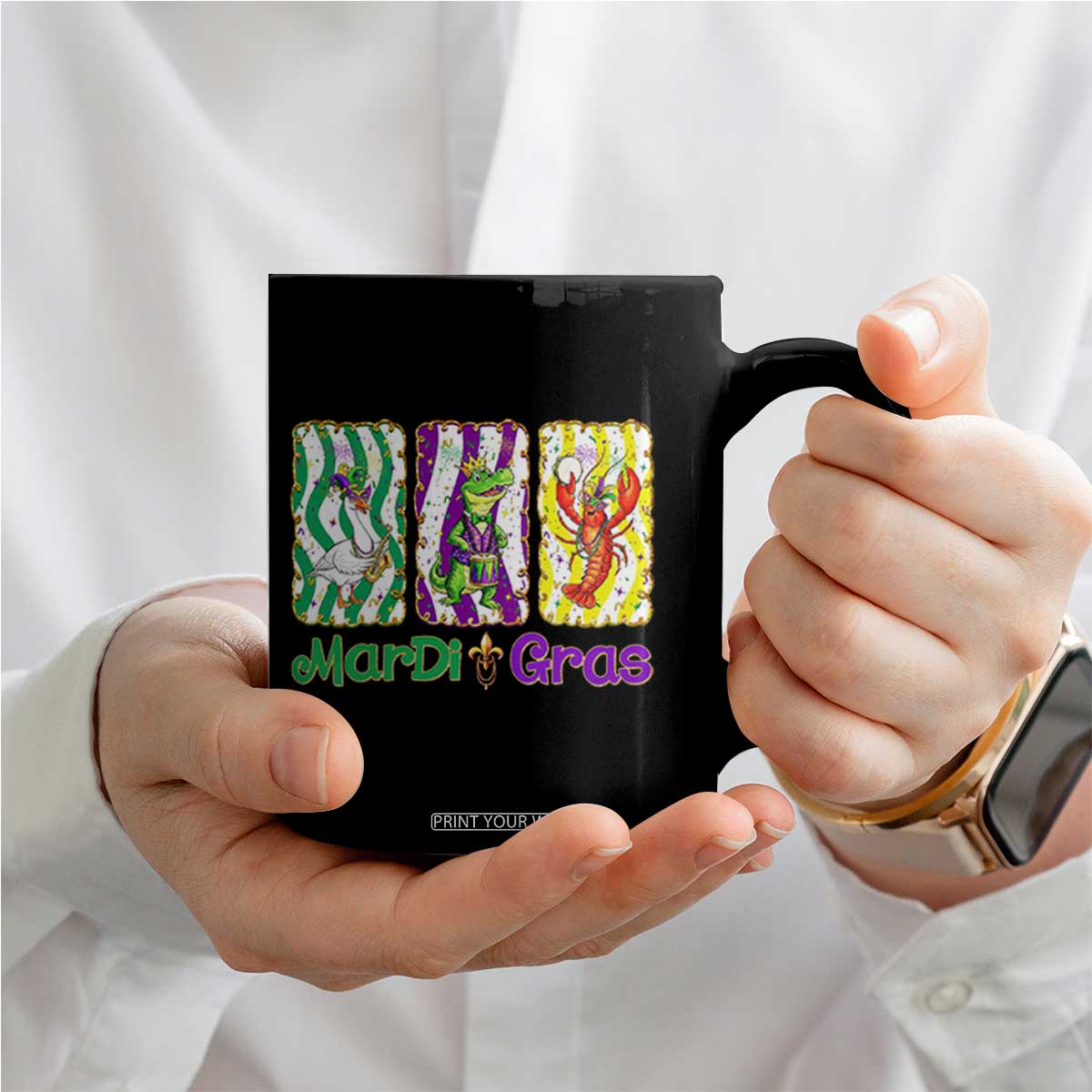 Funny Mardi Gras Animal Coffee Mug Alligator Crawfish Goose New Orleans Louisiana TS14 Print Your Wear