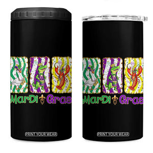 Funny Mardi Gras Animal 4 in 1 Can Cooler Tumbler Alligator Crawfish Goose New Orleans Louisiana TS14 One Size: 16 oz Black Print Your Wear