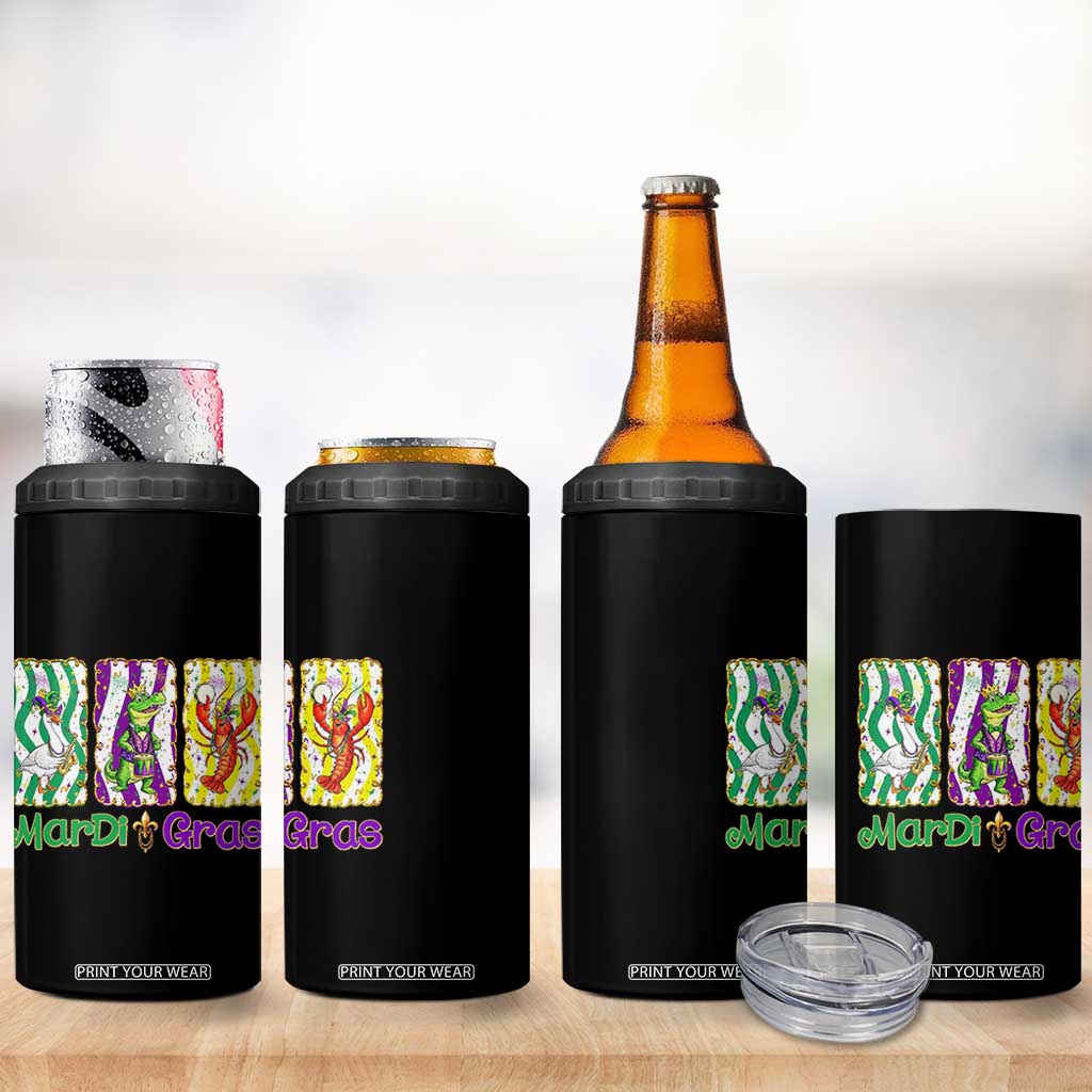 Funny Mardi Gras Animal 4 in 1 Can Cooler Tumbler Alligator Crawfish Goose New Orleans Louisiana TS14 Print Your Wear