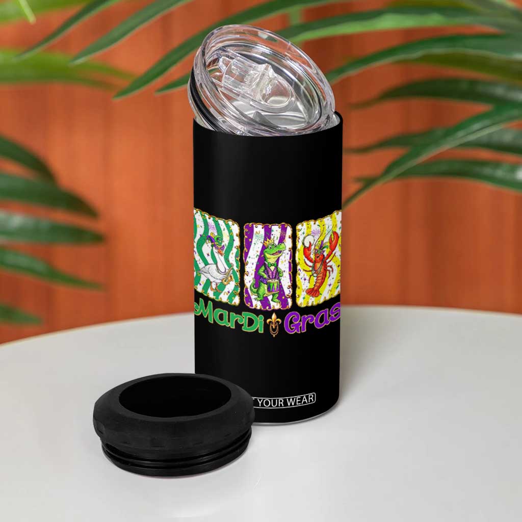 Funny Mardi Gras Animal 4 in 1 Can Cooler Tumbler Alligator Crawfish Goose New Orleans Louisiana TS14 Print Your Wear
