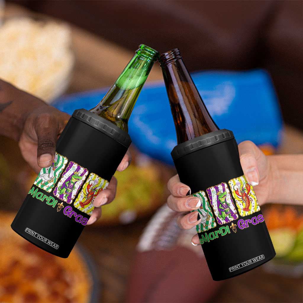 Funny Mardi Gras Animal 4 in 1 Can Cooler Tumbler Alligator Crawfish Goose New Orleans Louisiana TS14 Print Your Wear