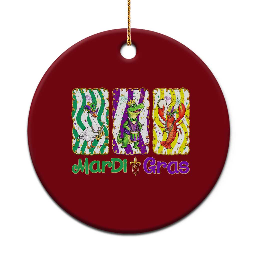 Funny Mardi Gras Animal Ceramic Ornament Alligator Crawfish Goose New Orleans Louisiana TS14 1pc Red Print Your Wear