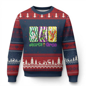 Funny Mardi Gras Animal Ugly Christmas Sweater Alligator Crawfish Goose New Orleans Louisiana TS14 Navy Red Print Your Wear