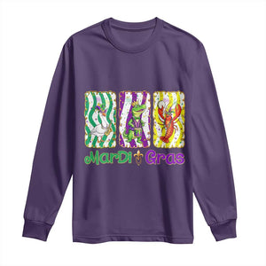 Funny Mardi Gras Animal Long Sleeve Shirt Alligator Crawfish Goose New Orleans Louisiana TS14 Purple Print Your Wear