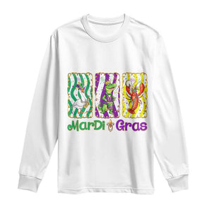 Funny Mardi Gras Animal Long Sleeve Shirt Alligator Crawfish Goose New Orleans Louisiana TS14 White Print Your Wear