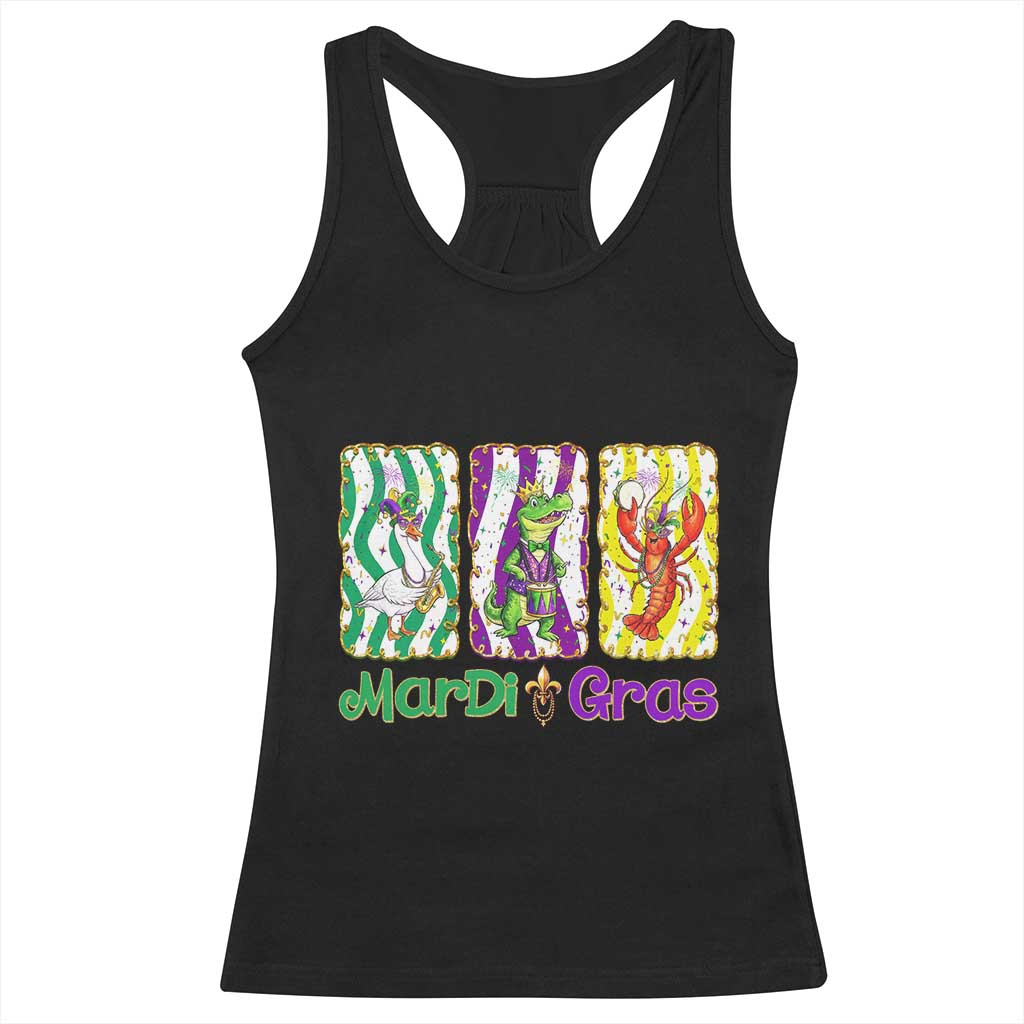Funny Mardi Gras Animal Racerback Tank Top Alligator Crawfish Goose New Orleans Louisiana TS14 Black Print Your Wear