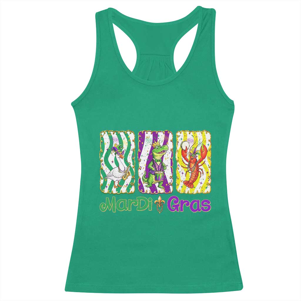Funny Mardi Gras Animal Racerback Tank Top Alligator Crawfish Goose New Orleans Louisiana TS14 Irish Green Print Your Wear