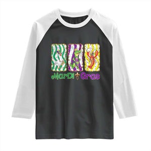 Funny Mardi Gras Animal Raglan Shirt Alligator Crawfish Goose New Orleans Louisiana TS14 Black White Print Your Wear