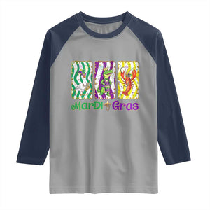 Funny Mardi Gras Animal Raglan Shirt Alligator Crawfish Goose New Orleans Louisiana TS14 Sport Gray Navy Print Your Wear