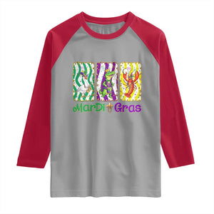Funny Mardi Gras Animal Raglan Shirt Alligator Crawfish Goose New Orleans Louisiana TS14 Sport Gray Red Print Your Wear