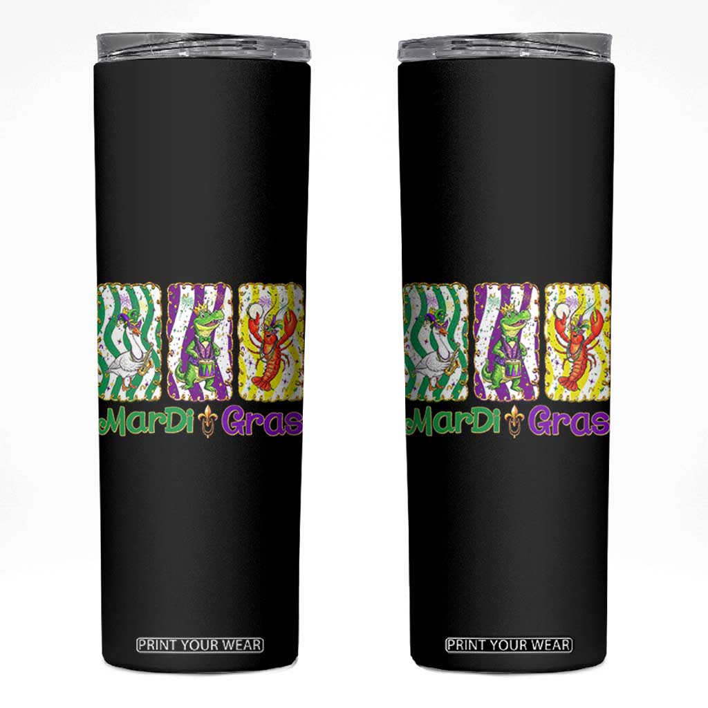 Funny Mardi Gras Animal Skinny Tumbler Alligator Crawfish Goose New Orleans Louisiana TS14 Black Print Your Wear