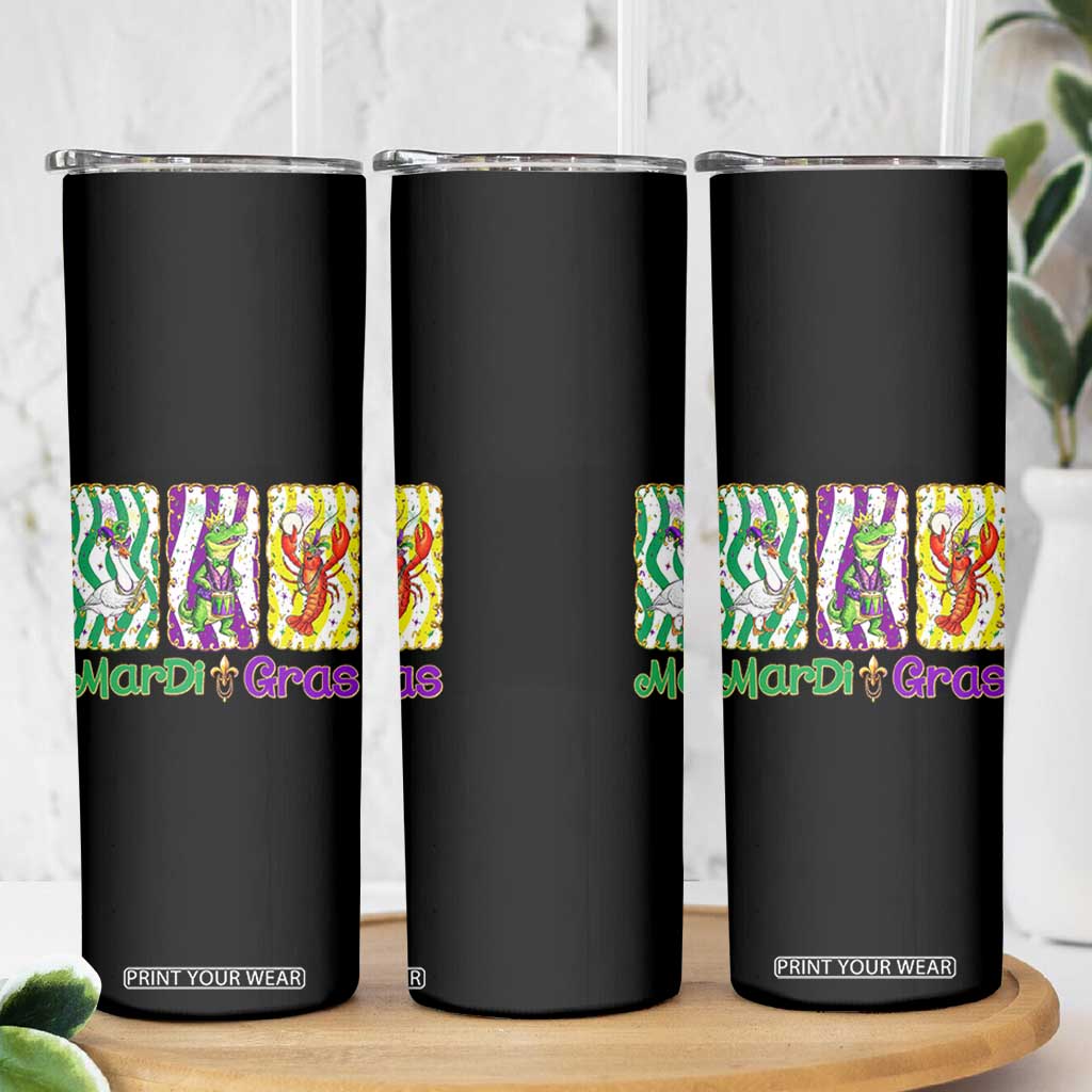 Funny Mardi Gras Animal Skinny Tumbler Alligator Crawfish Goose New Orleans Louisiana TS14 Print Your Wear
