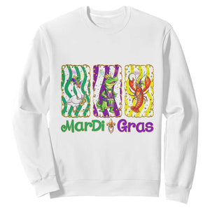 Funny Mardi Gras Animal Sweatshirt Alligator Crawfish Goose New Orleans Louisiana TS14 White Print Your Wear
