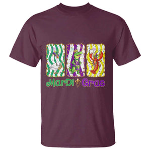 Funny Mardi Gras Animal T Shirt Alligator Crawfish Goose New Orleans Louisiana TS14 Maroon Print Your Wear