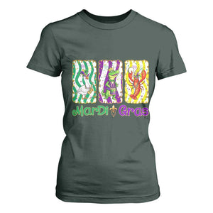Funny Mardi Gras Animal T Shirt For Women Alligator Crawfish Goose New Orleans Louisiana TS14 Dark Forest Green Print Your Wear