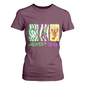 Funny Mardi Gras Animal T Shirt For Women Alligator Crawfish Goose New Orleans Louisiana TS14 Maroon Print Your Wear