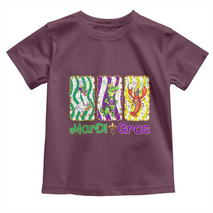 Funny Mardi Gras Animal Toddler T Shirt Alligator Crawfish Goose New Orleans Louisiana TS14 Maroon Print Your Wear