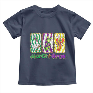 Funny Mardi Gras Animal Toddler T Shirt Alligator Crawfish Goose New Orleans Louisiana TS14 Navy Print Your Wear