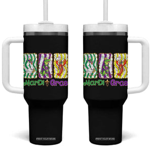 Funny Mardi Gras Animal Tumbler With Handle Alligator Crawfish Goose New Orleans Louisiana TS14 One Size: 40 oz Black Print Your Wear