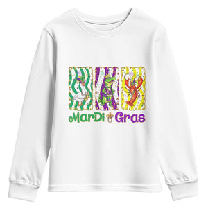 Funny Mardi Gras Animal Youth Sweatshirt Alligator Crawfish Goose New Orleans Louisiana TS14 White Print Your Wear