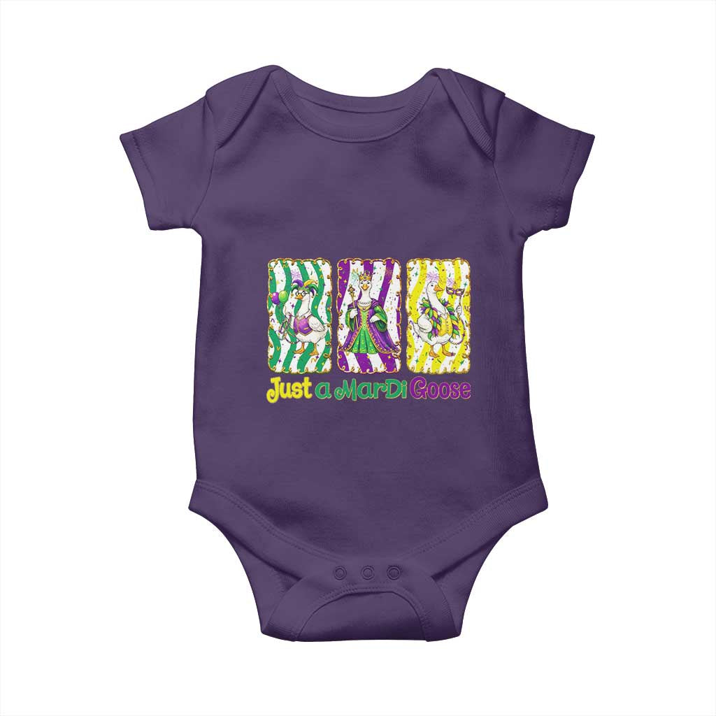Mardi Gras Goose Baby Onesie Just A Mardi Goose TS14 Purple Print Your Wear