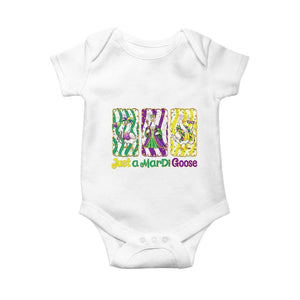Mardi Gras Goose Baby Onesie Just A Mardi Goose TS14 White Print Your Wear