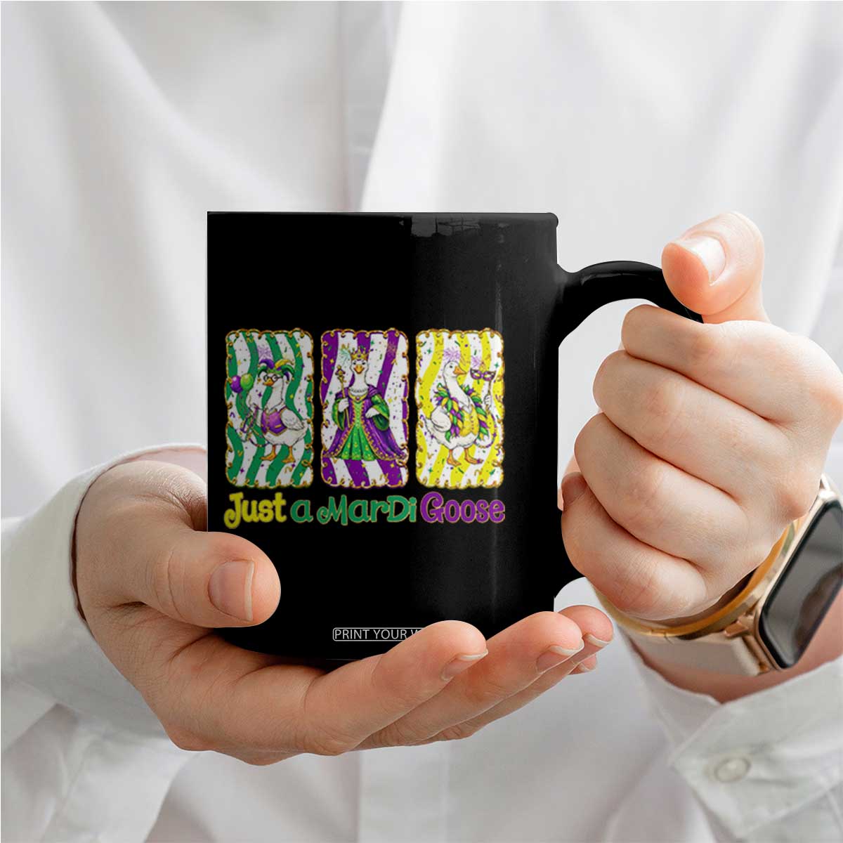 Mardi Gras Goose Coffee Mug Just A Mardi Goose TS14 Print Your Wear