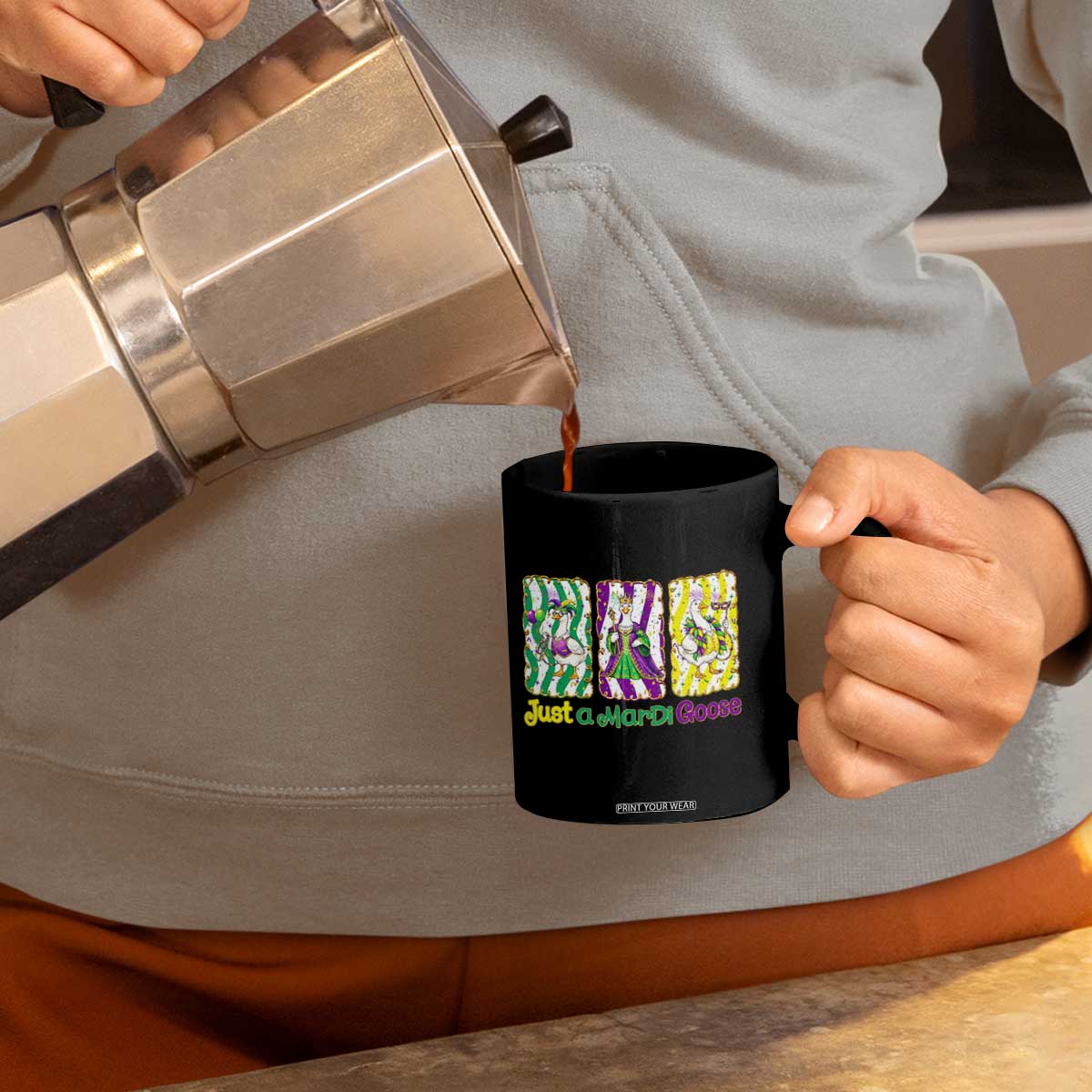 Mardi Gras Goose Coffee Mug Just A Mardi Goose TS14 Print Your Wear