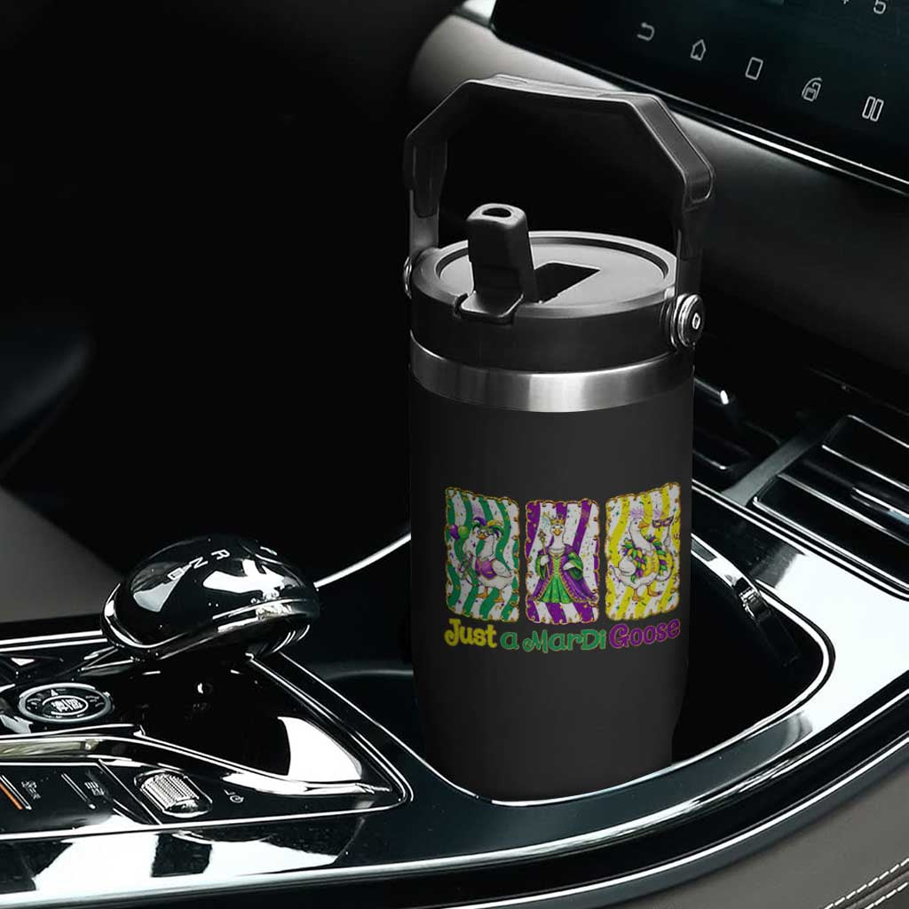 Mardi Gras Goose Flip Straw Tumbler Just A Mardi Goose TS14 Print Your Wear