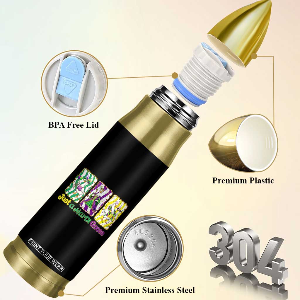 Mardi Gras Goose Bullet Tumbler Just A Mardi Goose TS14 Print Your Wear