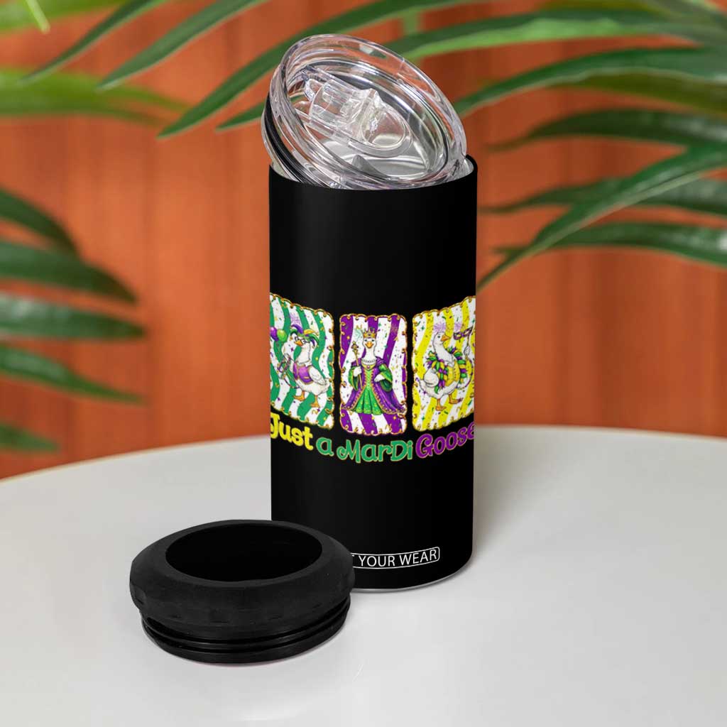 Mardi Gras Goose 4 in 1 Can Cooler Tumbler Just A Mardi Goose TS14 Print Your Wear