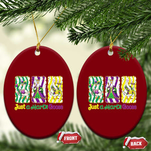 Mardi Gras Goose Ceramic Ornament Just A Mardi Goose TS14 Print Your Wear