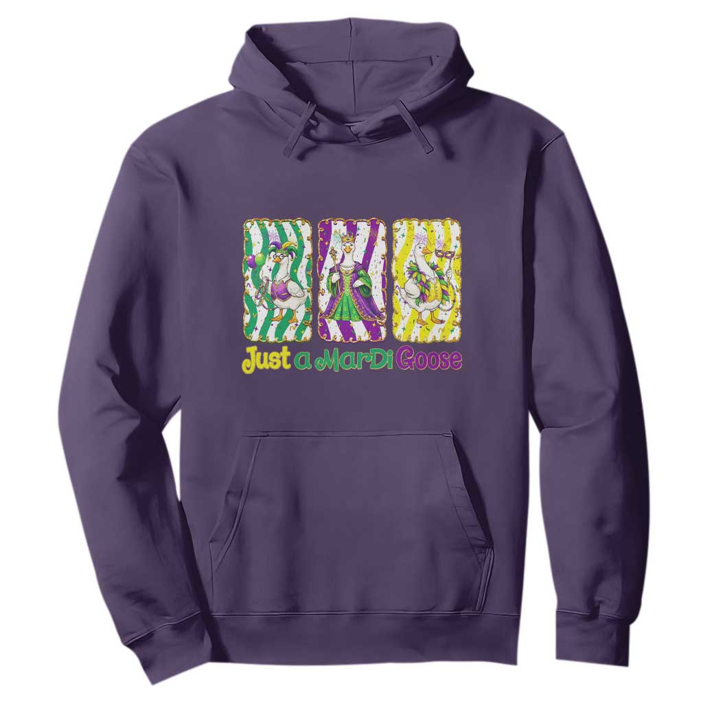 Mardi Gras Goose Hoodie Just A Mardi Goose TS14 Purple Print Your Wear