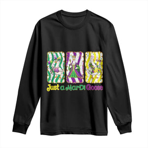 Mardi Gras Goose Long Sleeve Shirt Just A Mardi Goose TS14 Black Print Your Wear