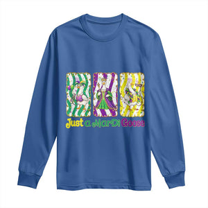 Mardi Gras Goose Long Sleeve Shirt Just A Mardi Goose TS14 Royal Blue Print Your Wear