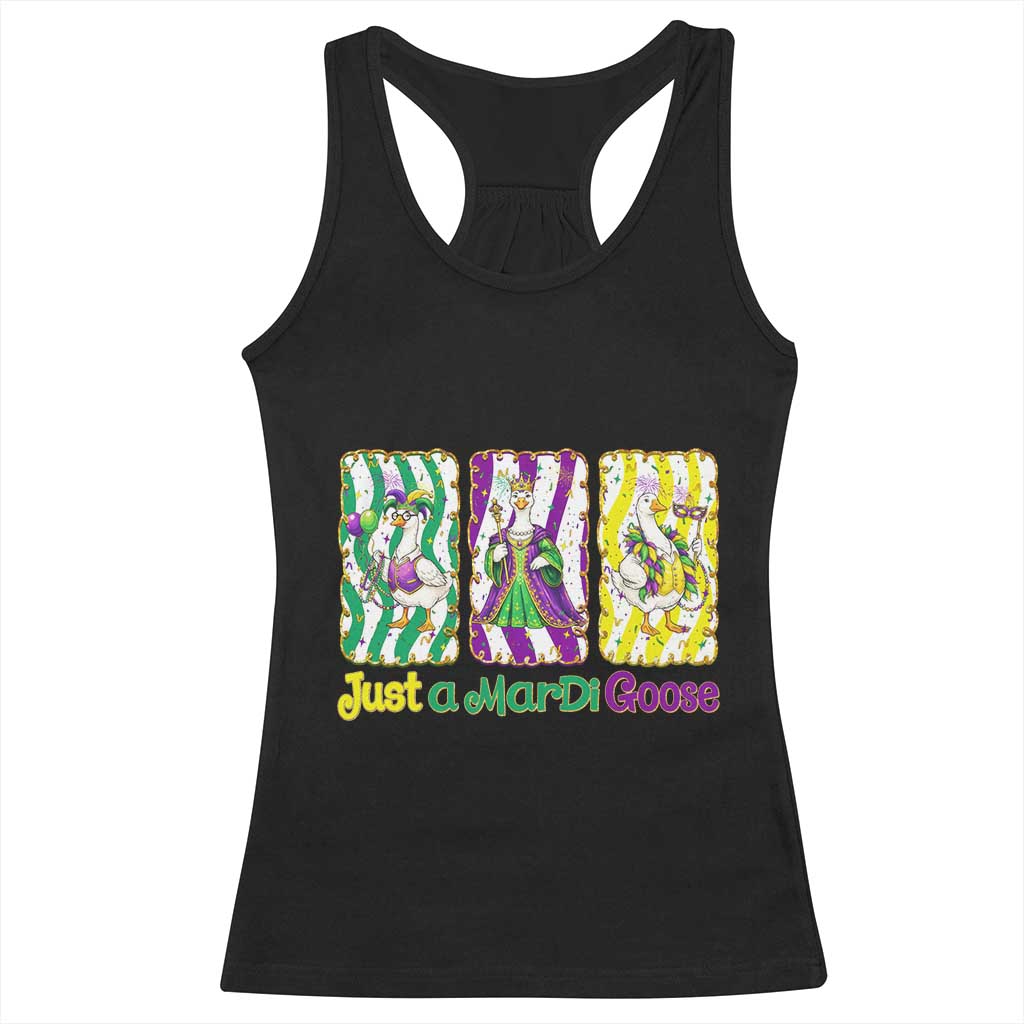 Mardi Gras Goose Racerback Tank Top Just A Mardi Goose TS14 Black Print Your Wear