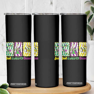 Mardi Gras Goose Skinny Tumbler Just A Mardi Goose TS14 Print Your Wear