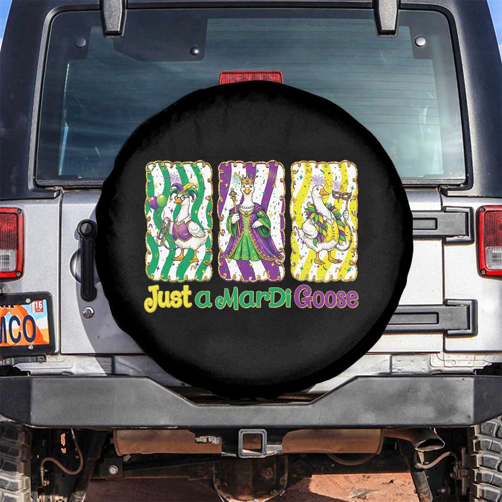 Mardi Gras Goose Spare Tire Cover Just A Mardi Goose TS14 No hole Black Print Your Wear