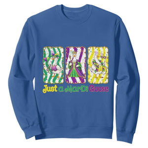 Mardi Gras Goose Sweatshirt Just A Mardi Goose TS14 Royal Blue Print Your Wear
