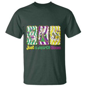 Mardi Gras Goose T Shirt Just A Mardi Goose TS14 Dark Forest Green Print Your Wear