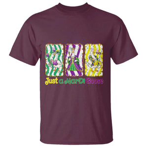 Mardi Gras Goose T Shirt Just A Mardi Goose TS14 Maroon Print Your Wear