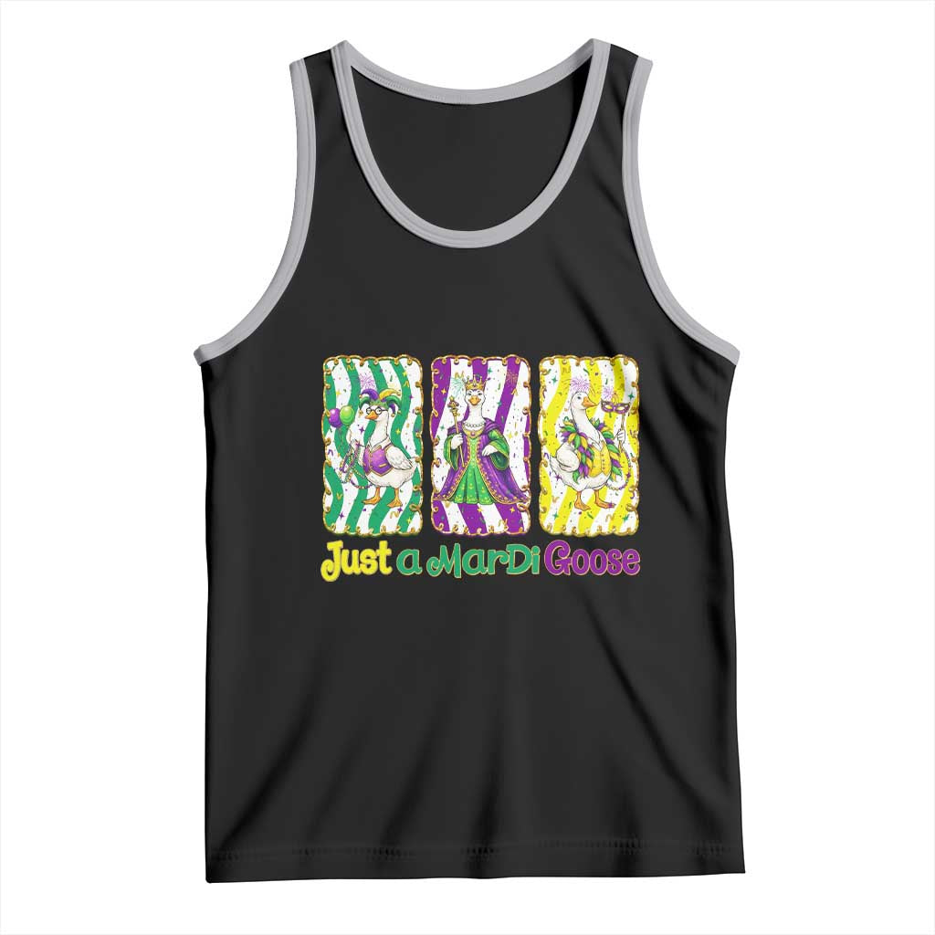Mardi Gras Goose Tank Top Just A Mardi Goose TS14 Black Athletic Heather Print Your Wear