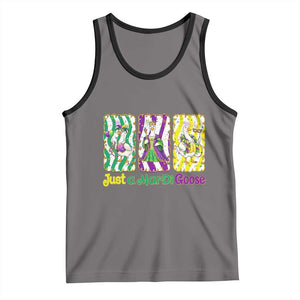 Mardi Gras Goose Tank Top Just A Mardi Goose TS14 Deep Heather Black Print Your Wear